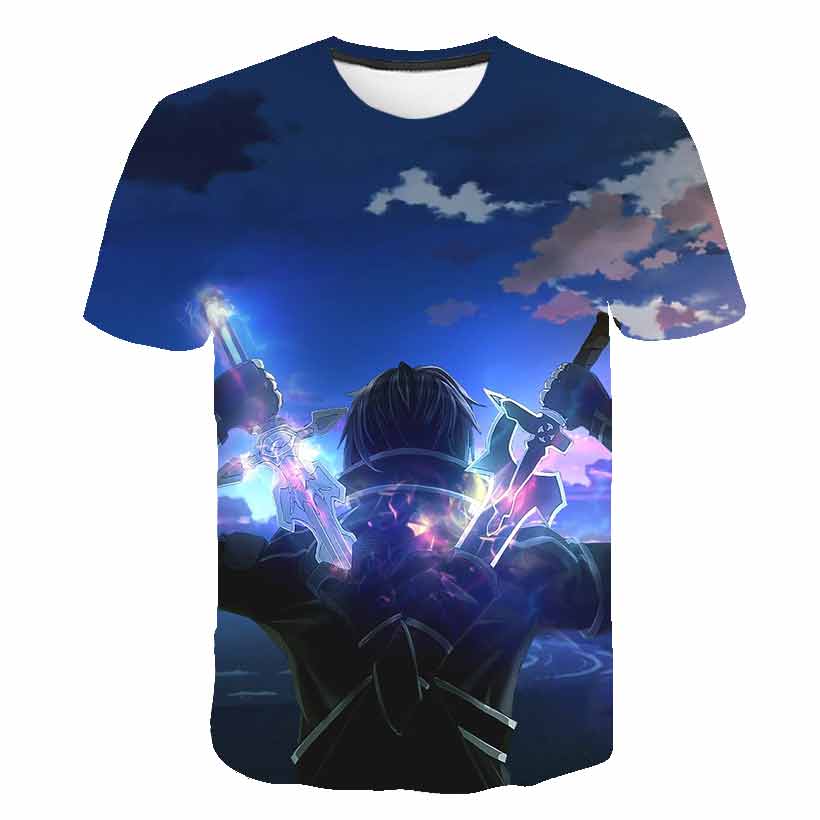 Summer Clothing Online Shopping - Anime 3d-impresso espada arte online camiseta