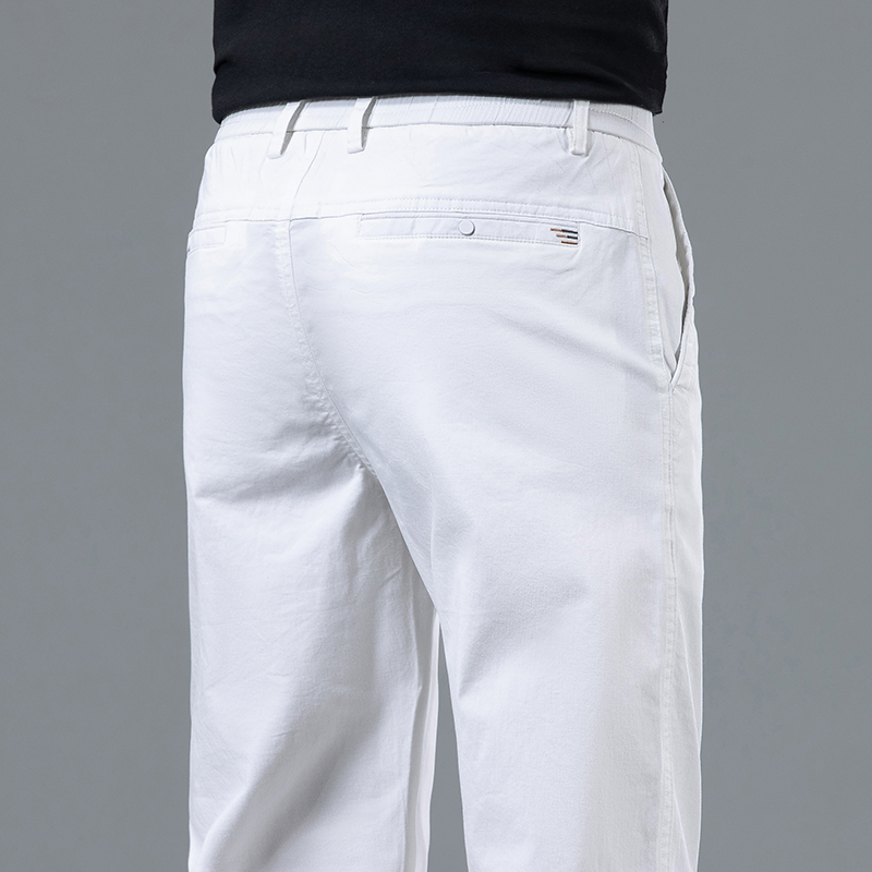 Summer Clothing Brands Men - Calças brancas retas e leves para