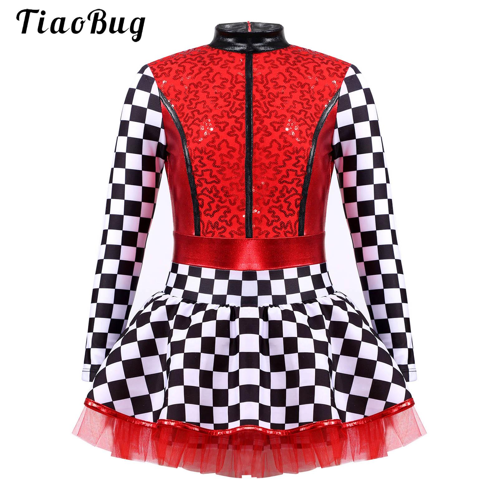 Summer Clothing For Kids Girls - Meninas xadrez racer driver cosplay vestido