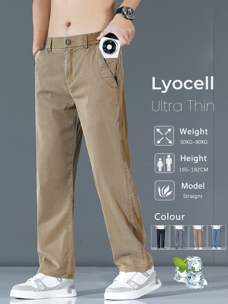 Summer Clothing Brands Men - Ultra-fino lyocell moda solta calças casuais