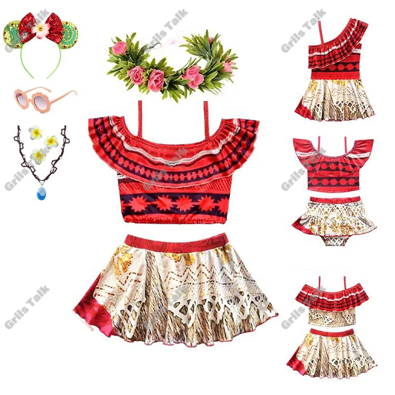 Summer Clothing For Kids Girls - Verão fada princesa moana cosplay roupa
