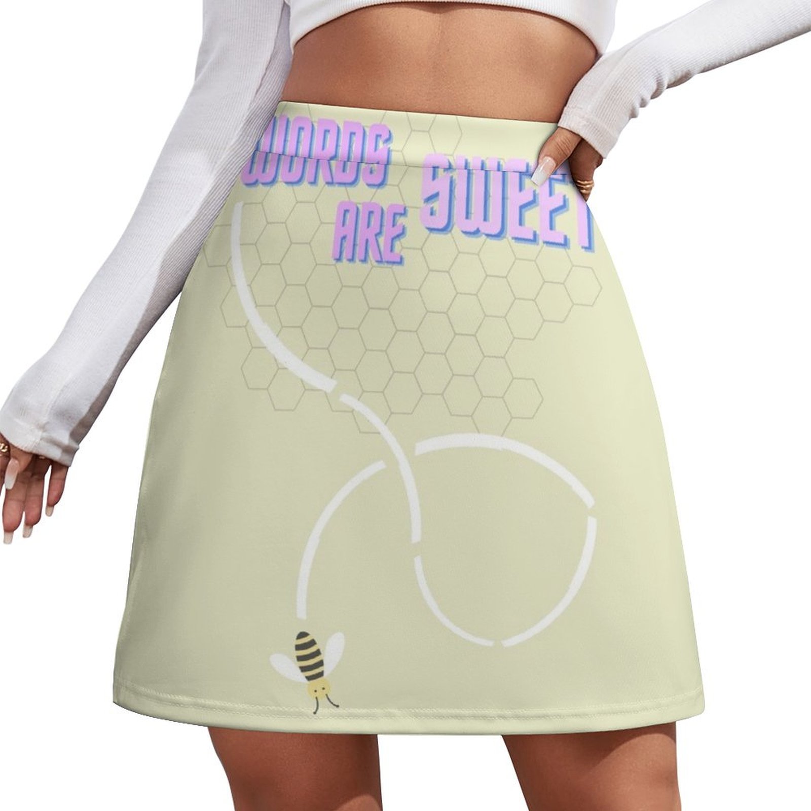 Summer Clothing Words - Minissaia feminina coreana da moda de