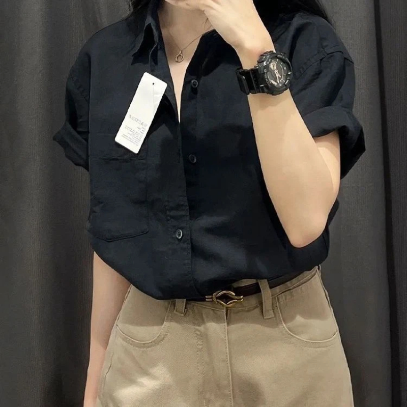 Summer Clothing Trends For Women - Camisa Polo Coreana de Manga Curta,