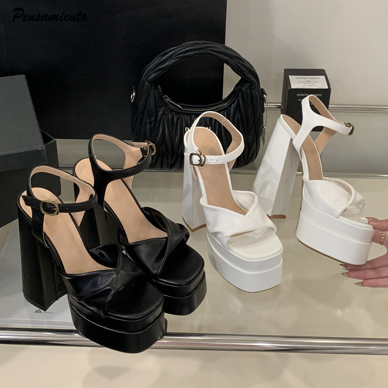 Summer Clothing On Sale - Estilo estrela moda dupla plataforma cunhas