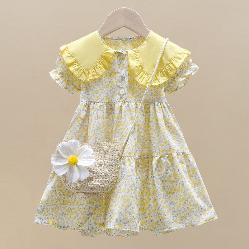 Summer Clothing For Teen Girls - 2 pçs verão amarelo floral criança