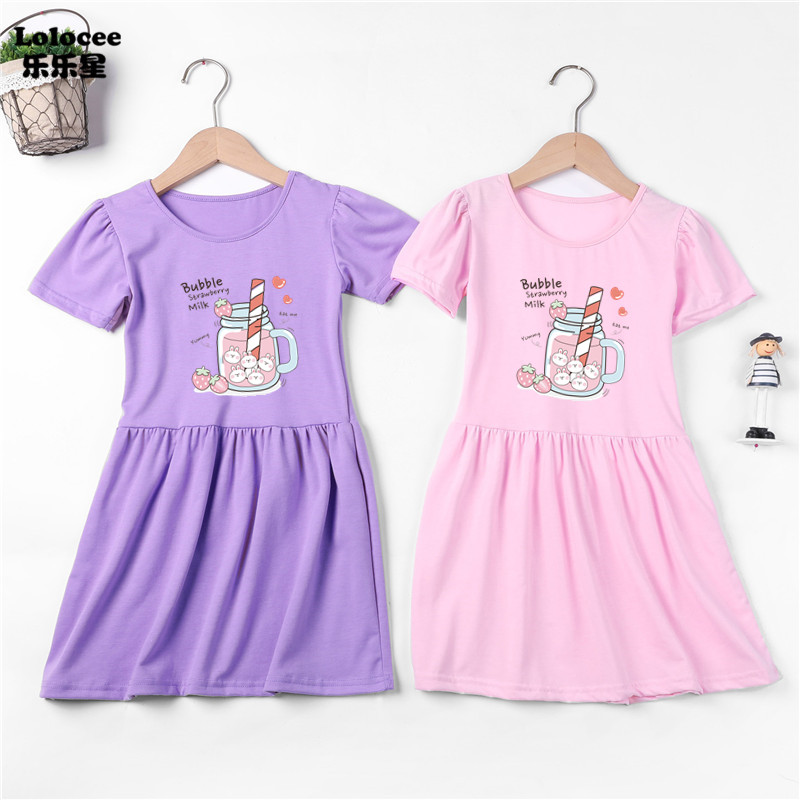 Girls' Strawberry Juice Dress, - Summer Clothing For Teen Girls avaliação e preço