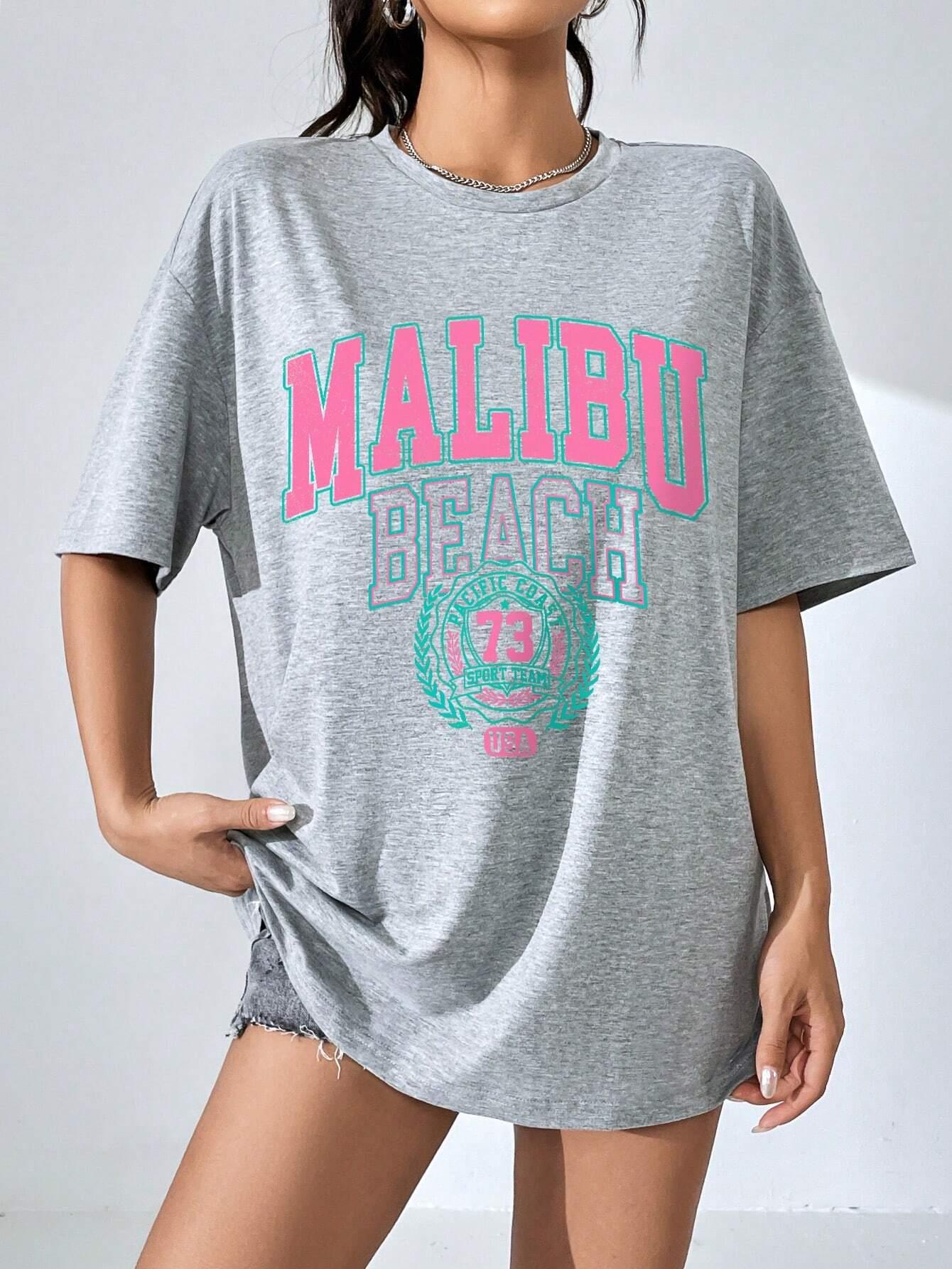 Malibu praia carta impressão d - Summer Clothing Brands For Women avaliação e preço