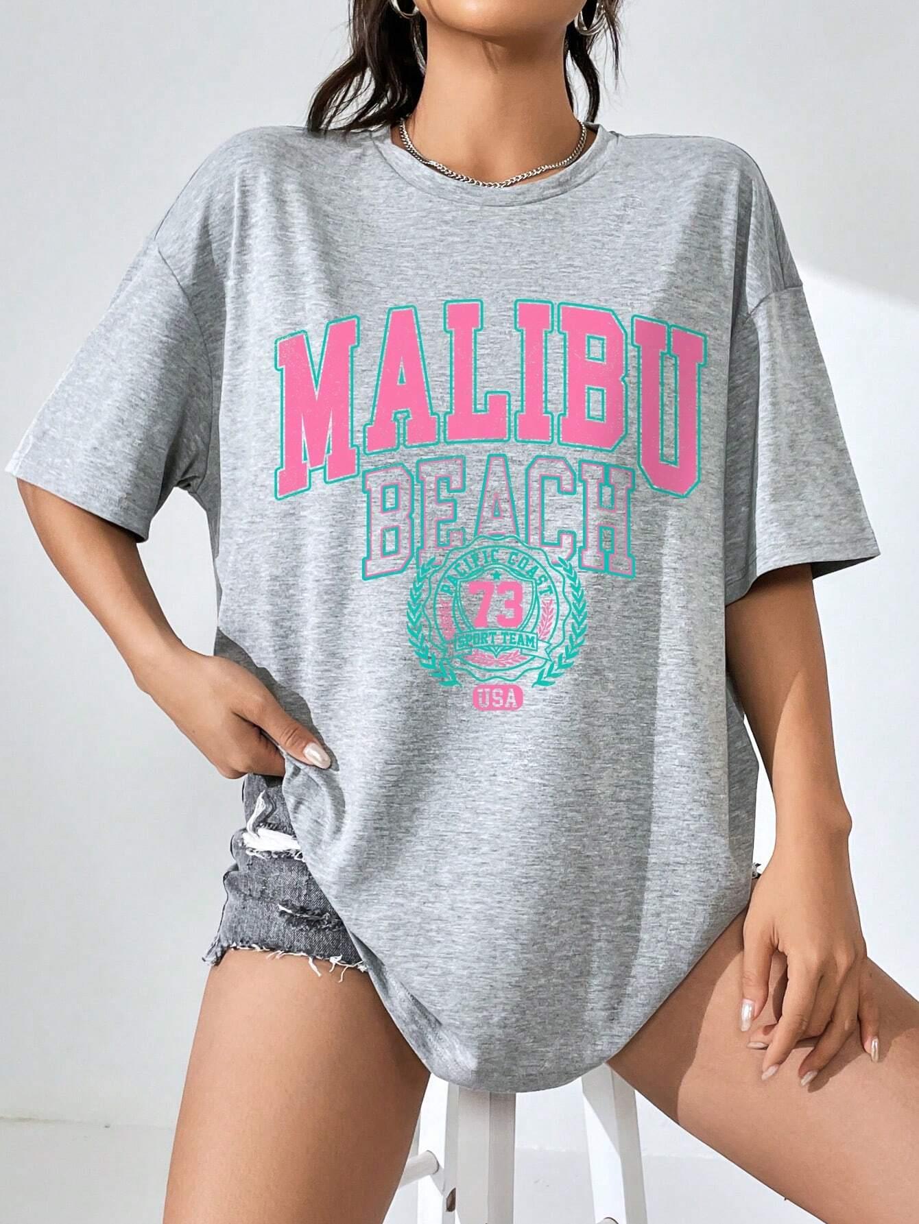 Malibu praia carta impressão d - Summer Clothing Brands For Women avaliação e preço