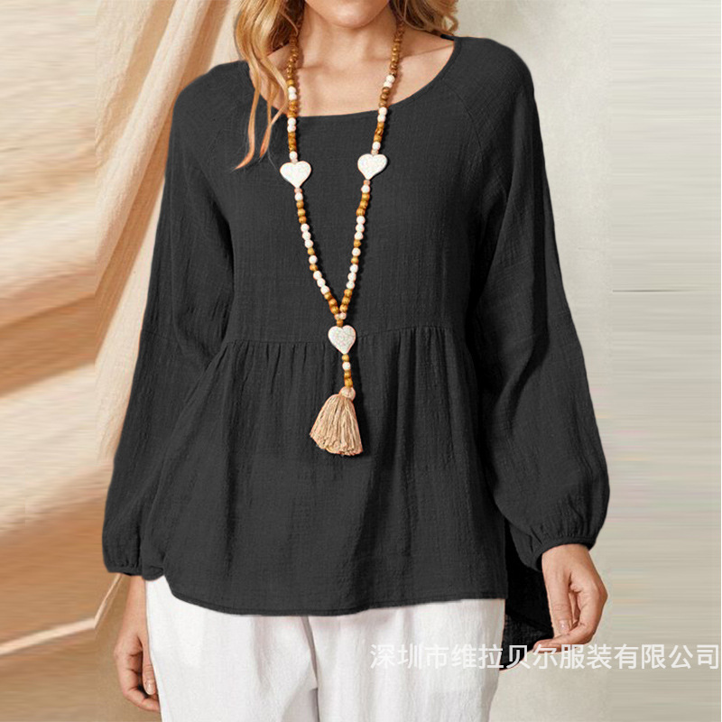 Solto algodão linho manga long - Summer Clothing Brands For Women avaliação e preço