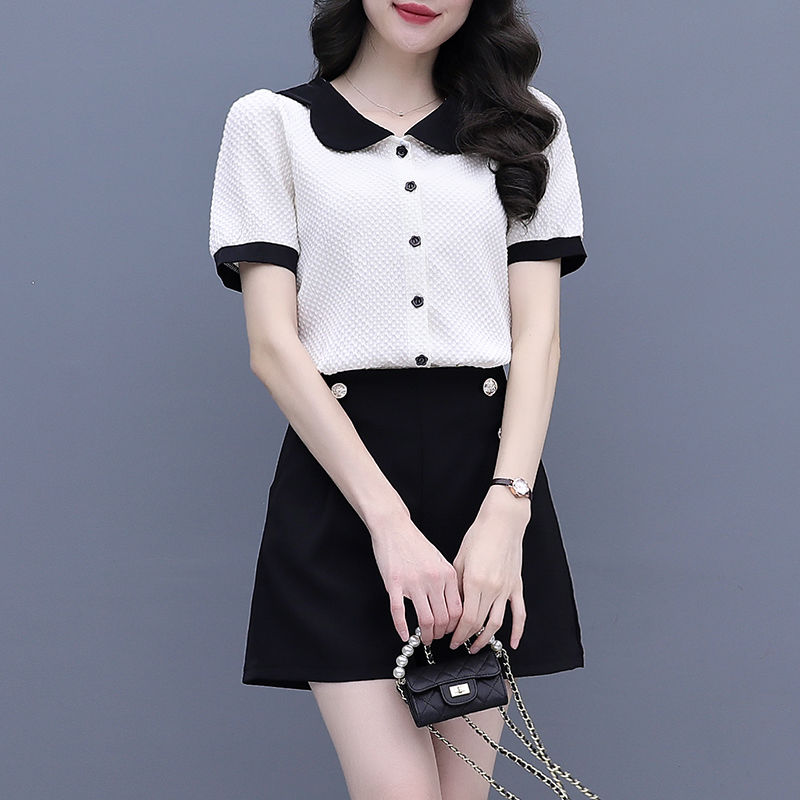 Contraste cor botão conjuntos  - Summer Clothing Trends For Women avaliação e preço
