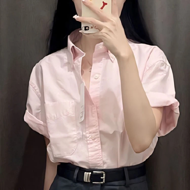 Camisa Polo Coreana de Manga C - Summer Clothing Trends For Women avaliação e preço