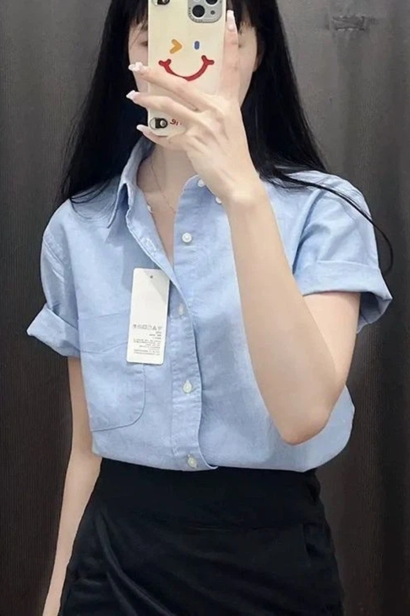 Camisa Polo Coreana de Manga C - Summer Clothing Trends For Women avaliação e preço