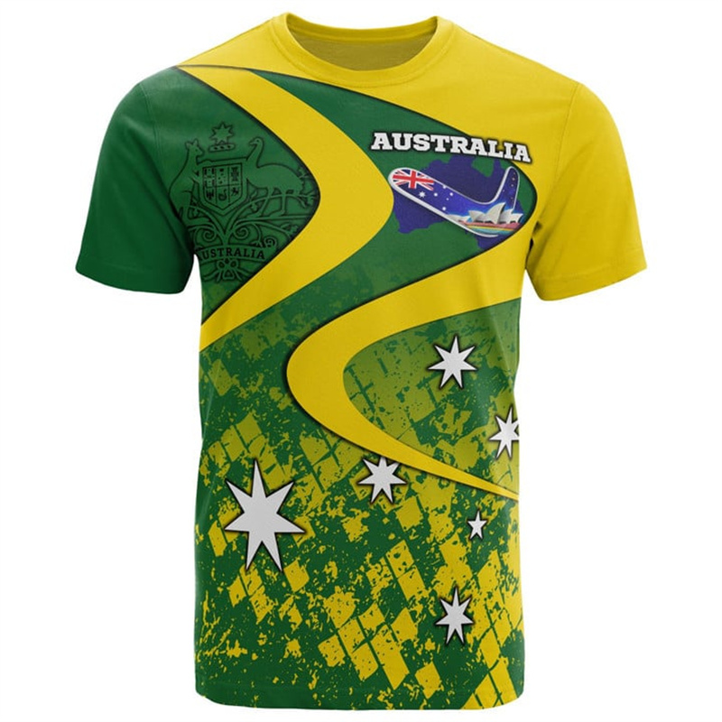 3D Print Austrália bandeira t- - Summer Clothing Australia avaliação e preço