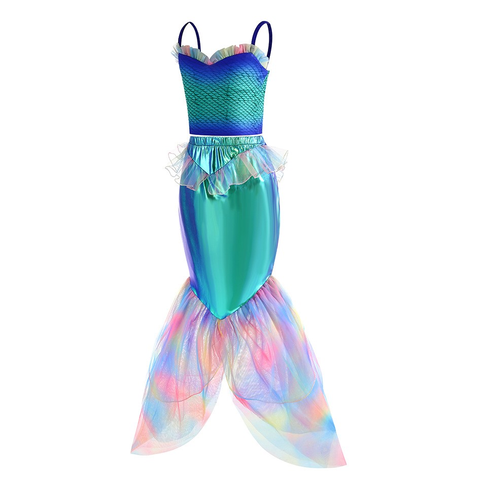 Disney sereia vestir-se traje  - Summer Clothing For Kids Girls avaliação e preço
