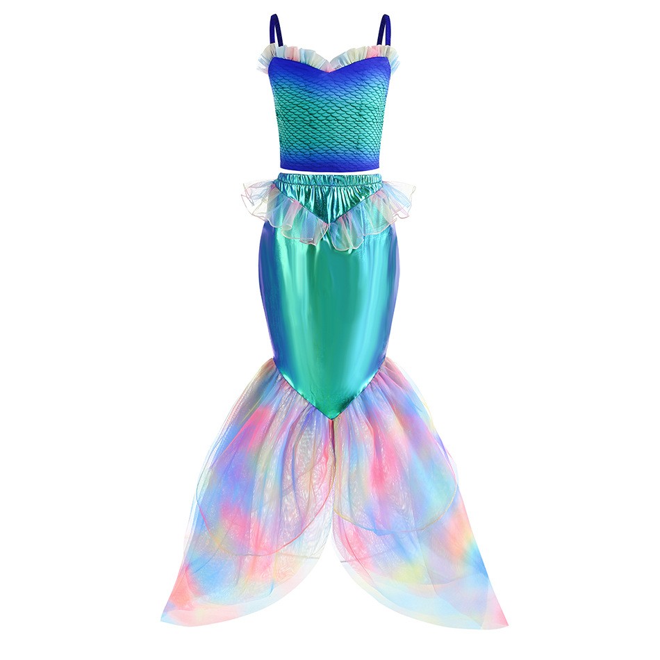 Disney sereia vestir-se traje  - Summer Clothing For Kids Girls avaliação e preço