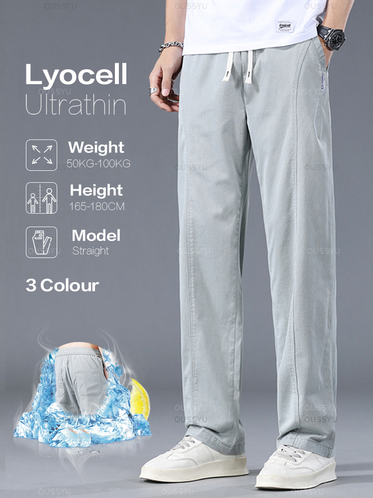 OUSSYU-Calça casual de tecido  - Summer Clothing Brands Men avaliação e preço